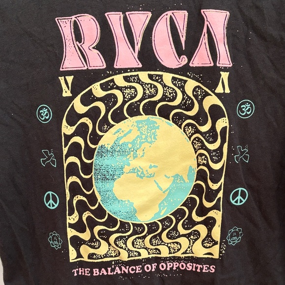 RVCA Black Tee with Pink Accents - Picture 6 of 6